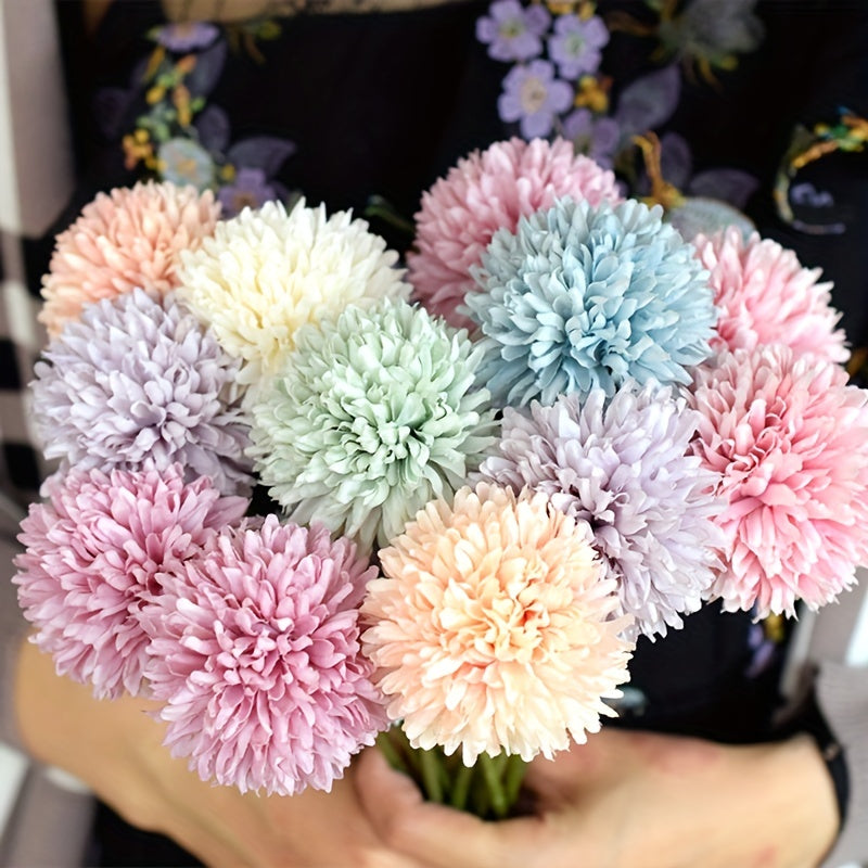 Set of 5 Artificial Chrysanthemum Flowers – Realistic Flower Arrangements for Weddings and Interior Decoration