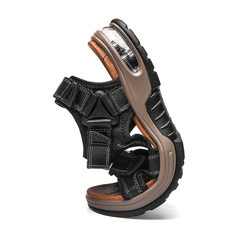 Premium Męskie Skórzane Sandały Plażowe – Regulowane i Z Amortyzacją