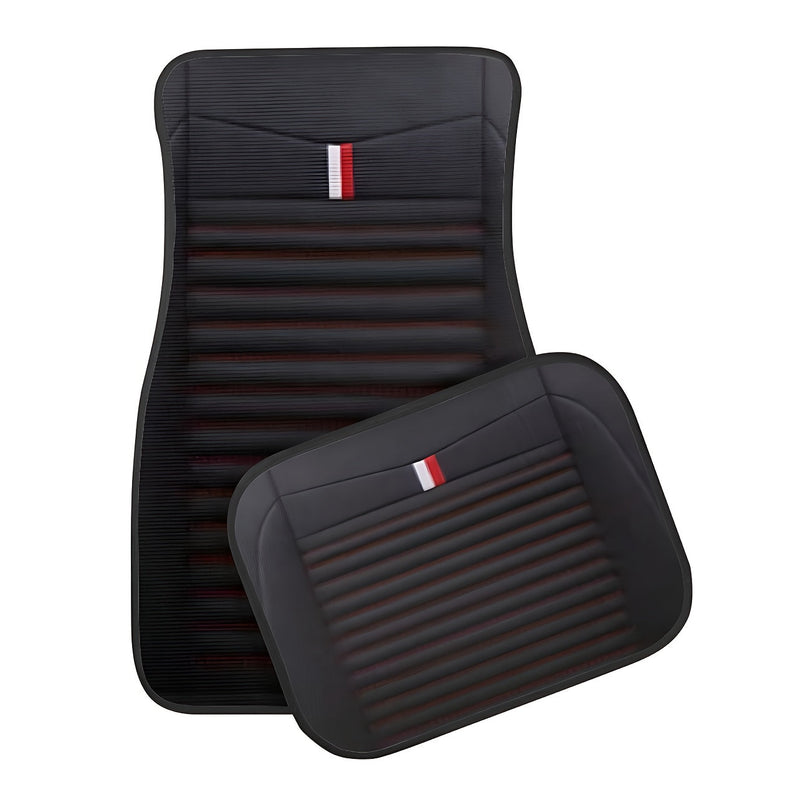 Zestaw 4 Gestreepionych Dywaników Samochodowych – Antypoślizgowe i Odporne na Plamy na Wszystkie Pory Roku