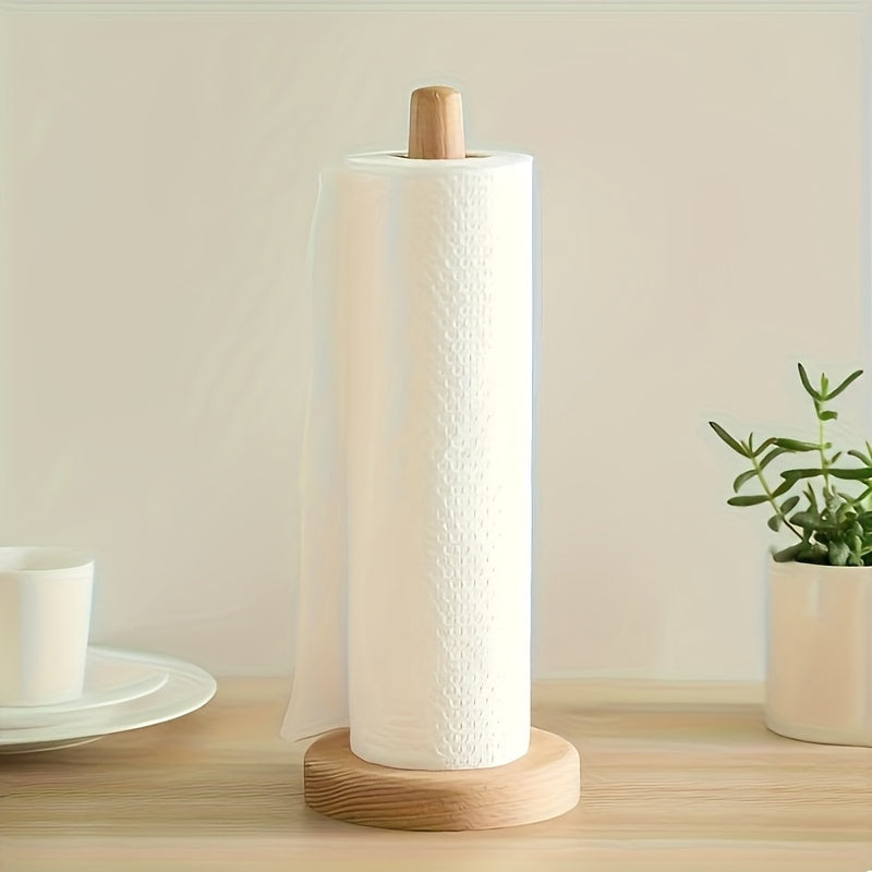 Bamboo Holder for Kitchen Towels with Natural Finish – Stylish and Practical for the Countertop