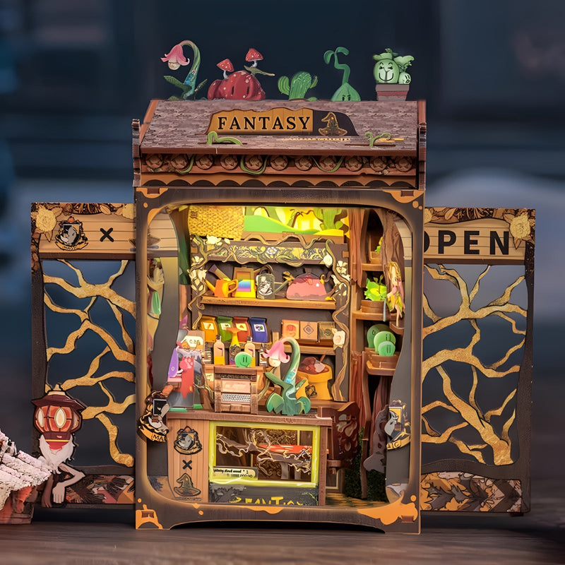 Udělej to sám: Miniaturní Knihkupectví Sov – 3D Dřevěná Sada s Osvětlením pro Kreativní Dekoraci