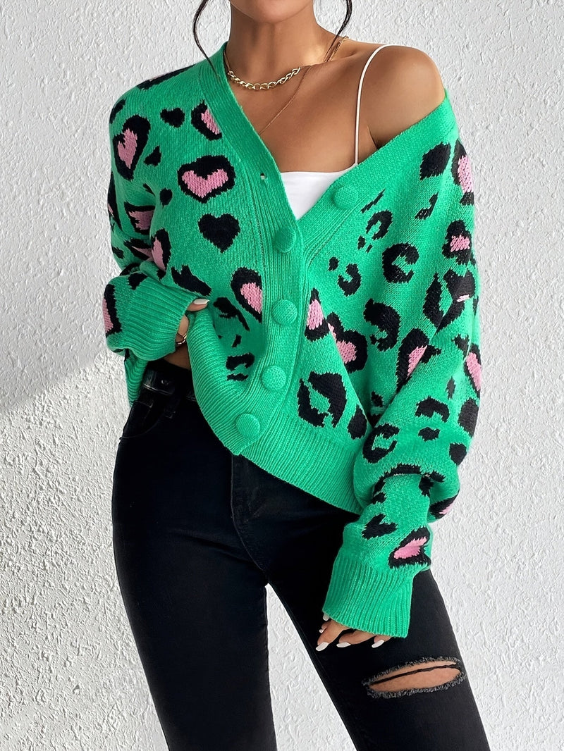 Women's Leopard Cardigan – Cheerful and Comfortable for Spring and Autumn