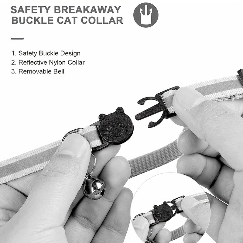 Odbijająca Kocia Obroża – Zapięcie Bezpieczeństwa i Dzwonek dla Dodatkowej Widoczności