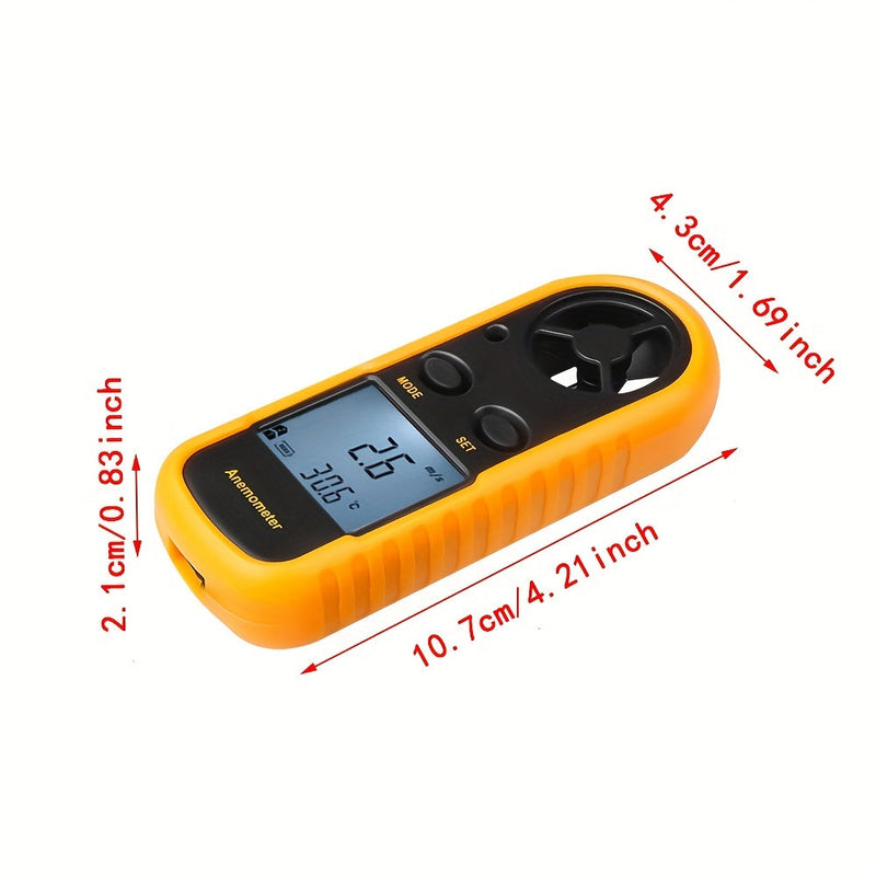 Măsurător compact digital al vitezei vântului – manual și precis pentru măsurători în aer liber