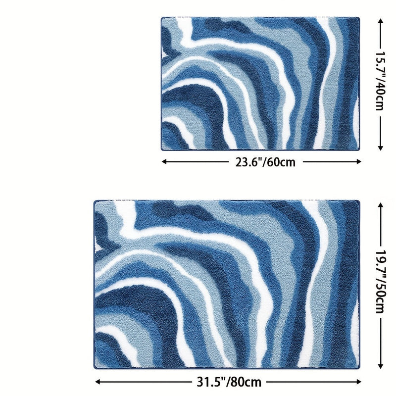 Geometryczny Dywanik Łazienkowy – Absorbujący i Miękki z Antypoślizgowym Spodem
