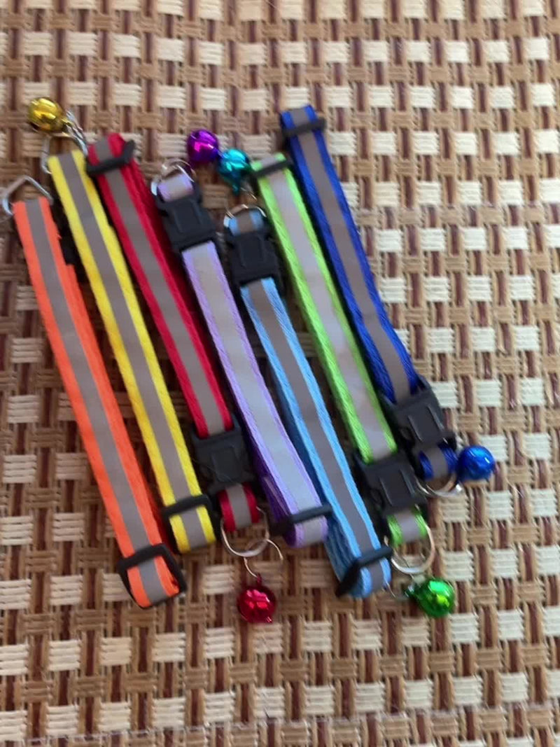 Odblaskowa obroża dla kota z uchwytem na AirTag i dzwonkiem – Regulowana obroża dla widoczności nocnej