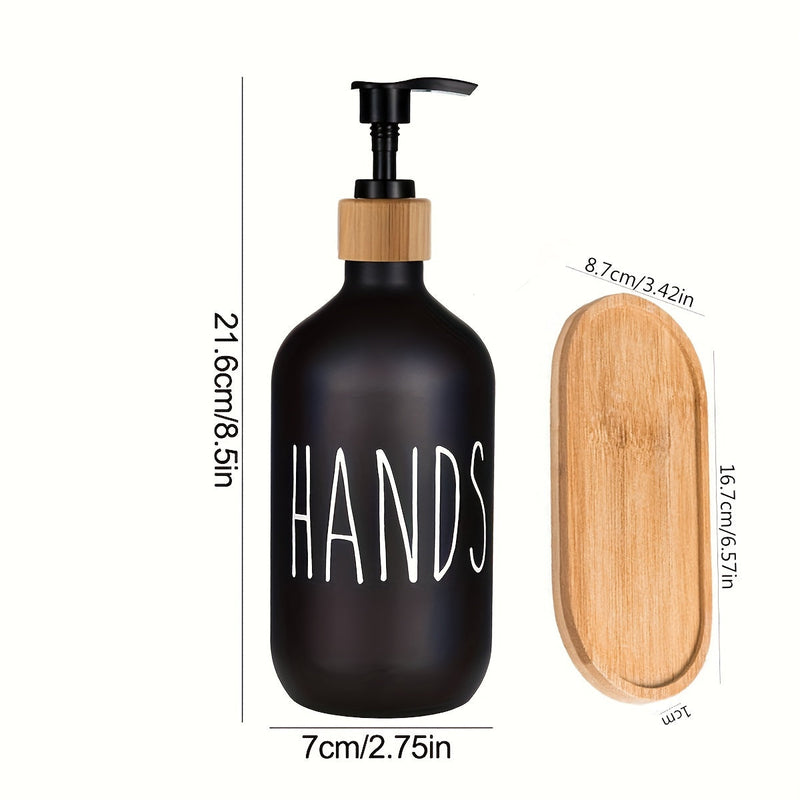 Modern soap dispenser with wooden base - For a stylish bathroom