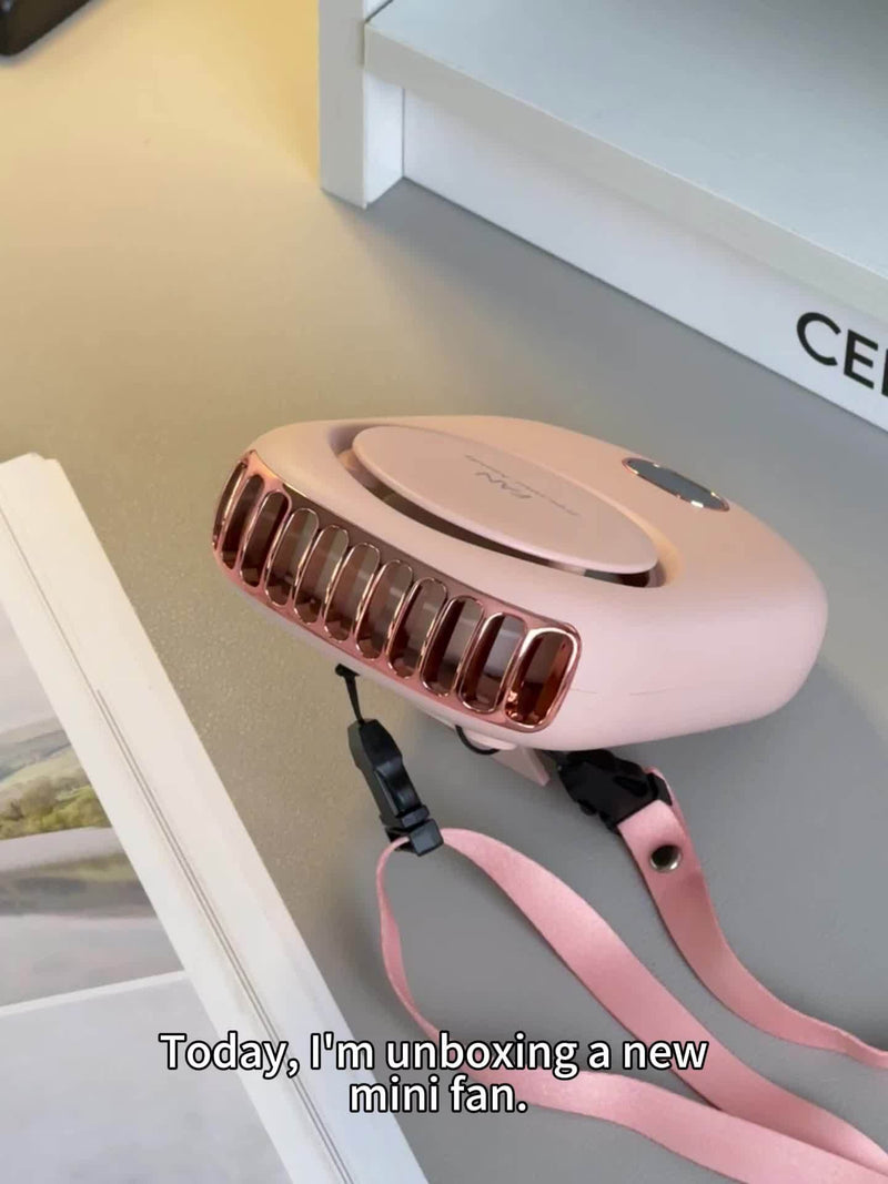 Ventilator Mini USB Reîncărcabil pentru Gât – Ușor cu Viteze Reglabile