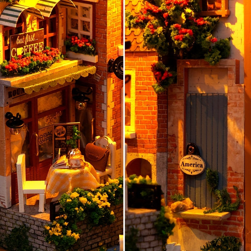 DIY Stojak na Książki Brugge – 3D Drewniany Model Starego Miasta