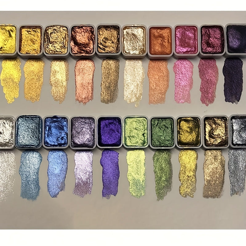 Zestaw farb akwarelowych Pearl – 20 kolorów w stałej formie do malarstwa i kaligrafii