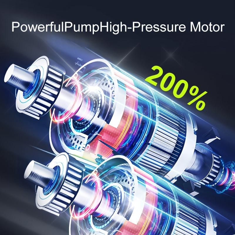 Hordozható Légkompresszor – Intelligens Eszköz Gumiabroncsok Felfújásához LCD Kijelzővel és LED Lámpákkal