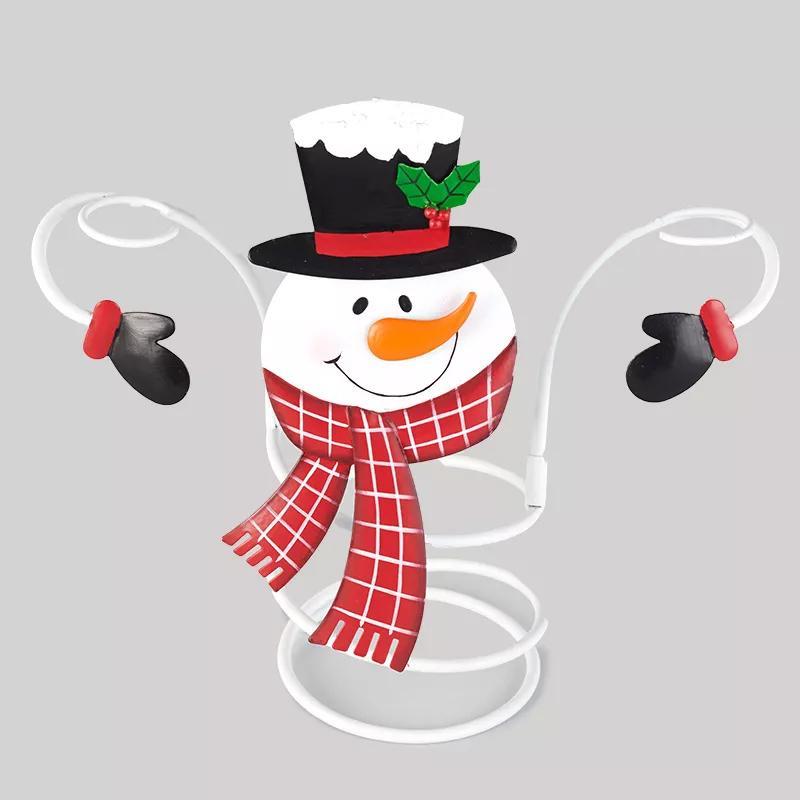 Farmec de Crăciun – Suport pentru Pahare de Vin – Design cu Moș Crăciun și Om de Zăpadă pentru Mesele de Sărbători