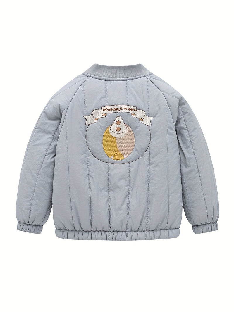 Urocza kurtka dziecięca z haftowanym księżycem – Idealna na jesień i zimę