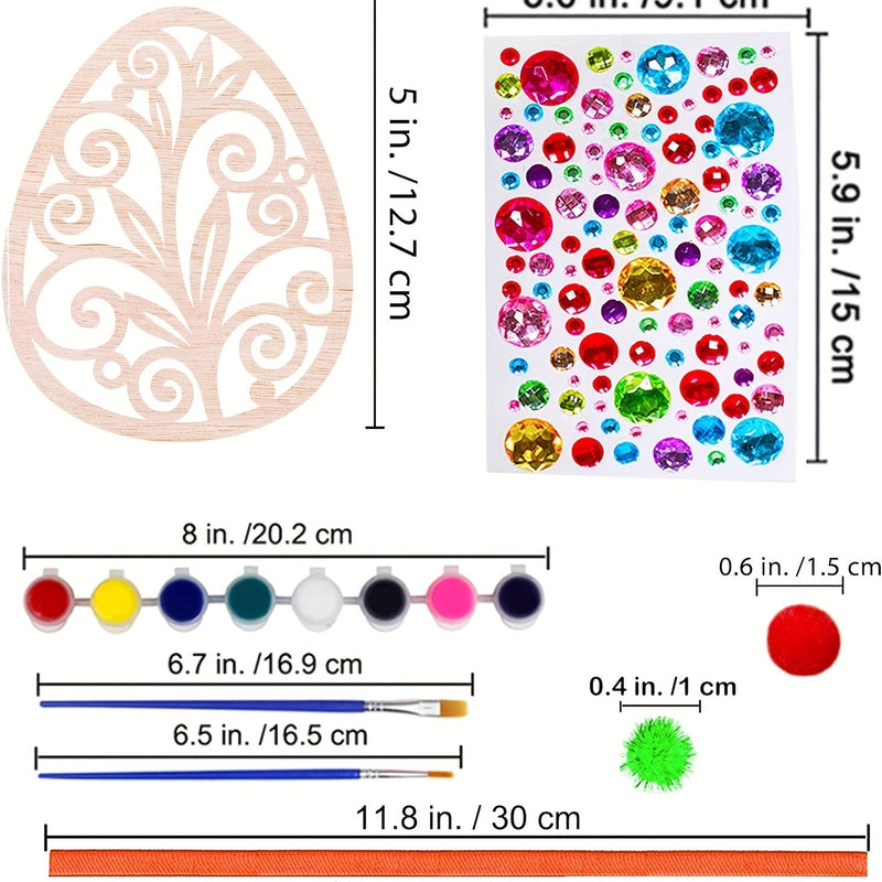 Zestaw DIY do Robienia Pisanków – Udekoruj Własne Kolorowe Drewniane Pisanki na Wielkanoc