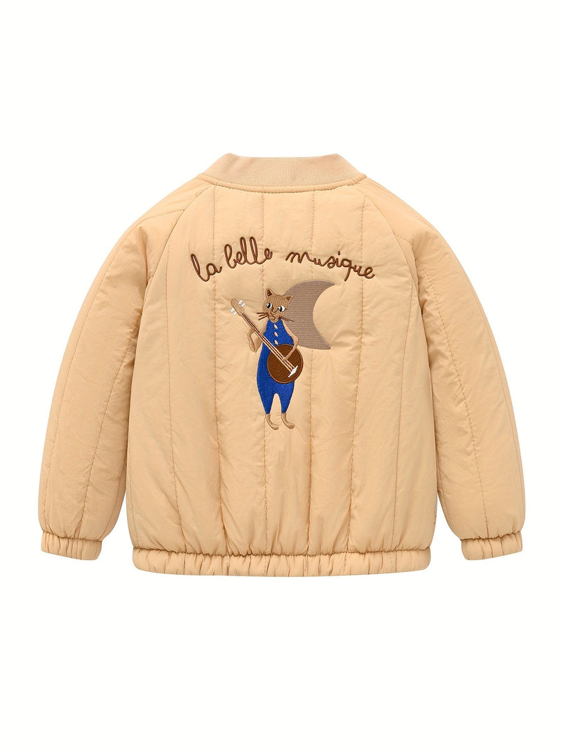 Urocza kurtka dziecięca z haftowanym księżycem – Idealna na jesień i zimę