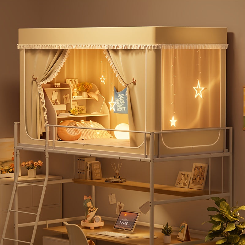 StarryBunk Regulowane Łóżko Piętrowe - Przytulne i Chronione z Moskitierą