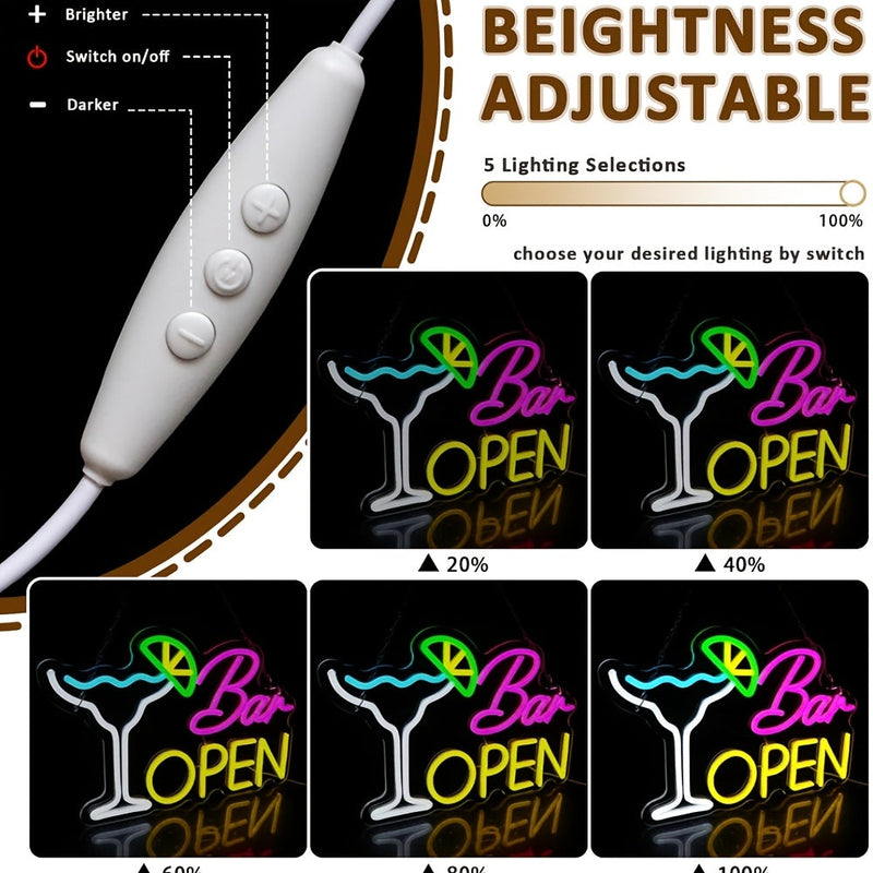 Podświetlana Tablica “Bar Open” – Nastrojowa Dekoracja