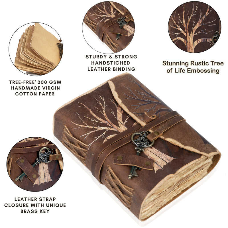 Ręcznie Robiony Vintage Notatnik z Wyglądem Skórzanym i Zamykaną Zawieszką – Dla Kreatywnych Dusz