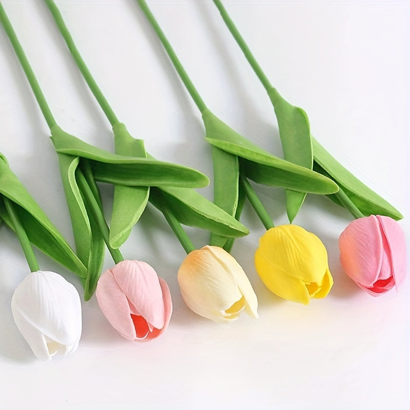 Set of 15 Realistic Artificial Tulips – Perfect for Weddings, Parties, and Interior Decoration
