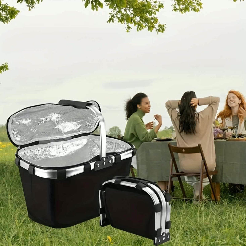 Składany Izolowany Kosz Piknikowy – Trwały i Przestronny na Letnie Przygody