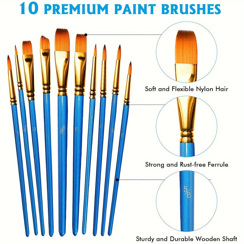 Zestaw farb akrylowych – 28 sztuk, w tym 18 kolorów farb akrylowych i 10 pędzli