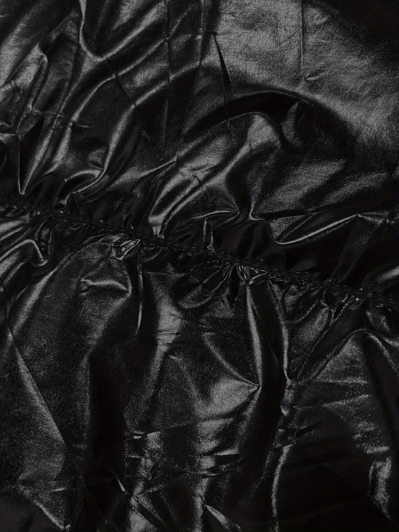 Lśniąca Krótka Kurtka z Zipperem - Ciepła i Stylowa Kurtka Zimowa dla Kobiet