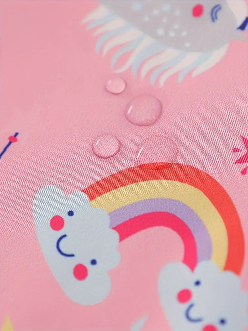 Lekki Dwuczęściowy Zestaw dla Dziewczynek – Wodoodporna Kurtka z Kapturem i Spodnie na Przygodę na Zewnątrz