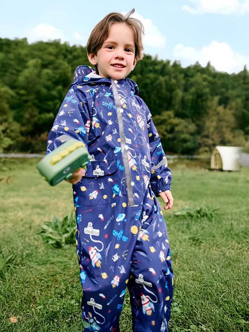 Wesoły Wodoodporny Kombinezon Deszczowy dla Dzieci – Oddychający i Wygodny na Aktywności na Świeżym Powietrzu