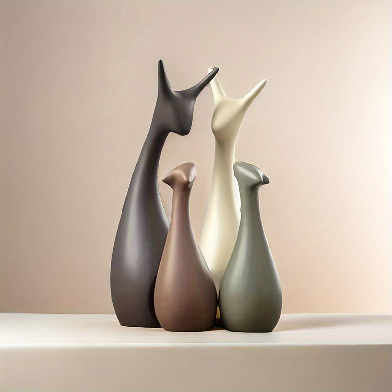Ceramic Set with Moose – Luxury Decoration for Living Room and Office