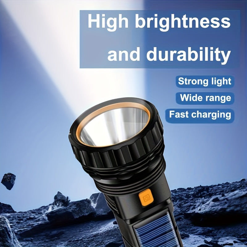 SolarBeam Latarka LED - Ładowana za pomocą panelu słonecznego i USB