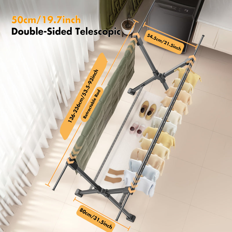 FlexiDry Suszarka do ubrań – Składana i Przestronna z 36 Otworami Odpornymi na Wiatr