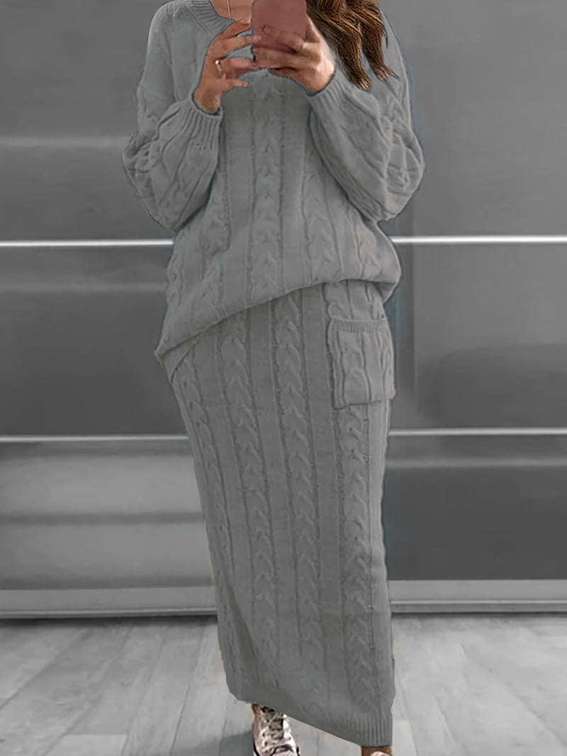 Zestaw Swetra Luna Plus-Size - Wygodny i Stylowy na Jesień i Zimę