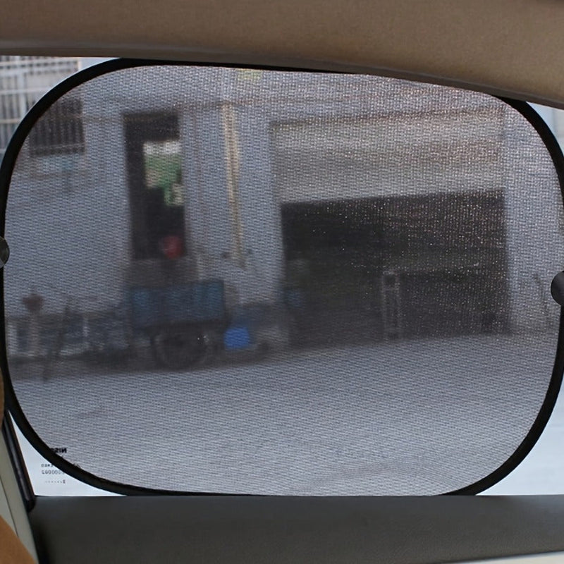 Zestaw czarnych siatkowych osłon przeciwsłonecznych do tylnej szyby samochodu – Ochrona na lato