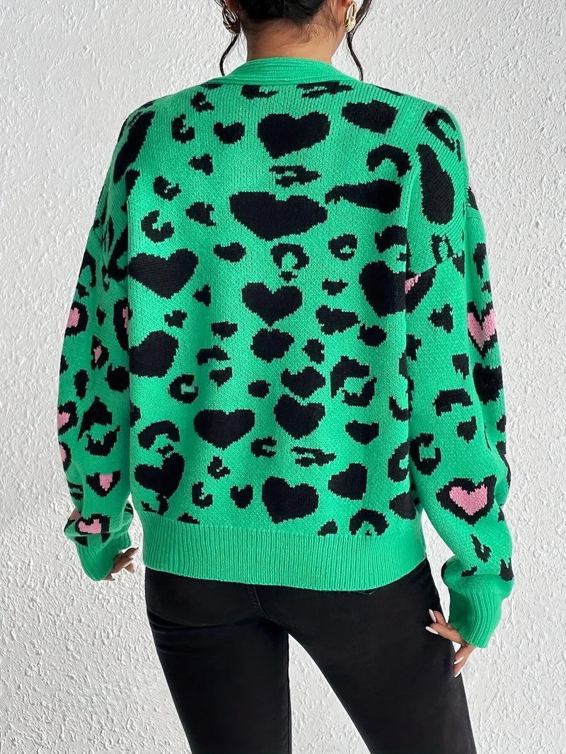 Women's Leopard Cardigan – Cheerful and Comfortable for Spring and Autumn