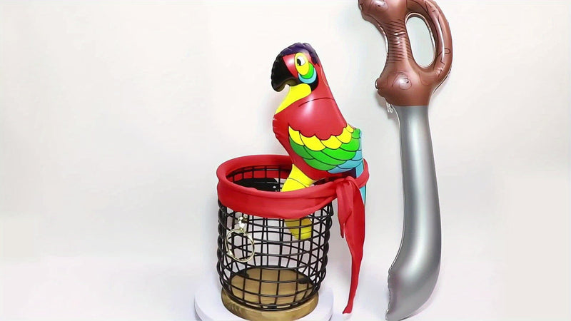 Kompletny zestaw akcesoriów pirackich – Z papugą, piracką opaską na oko i mieczem do kostiumów