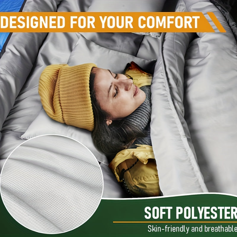 Luksusowy 2-w-1 Śpiwór Kempingowy z Poduszką – Idealny do Kempingowania i Przygód na Świeżym Powietrzu