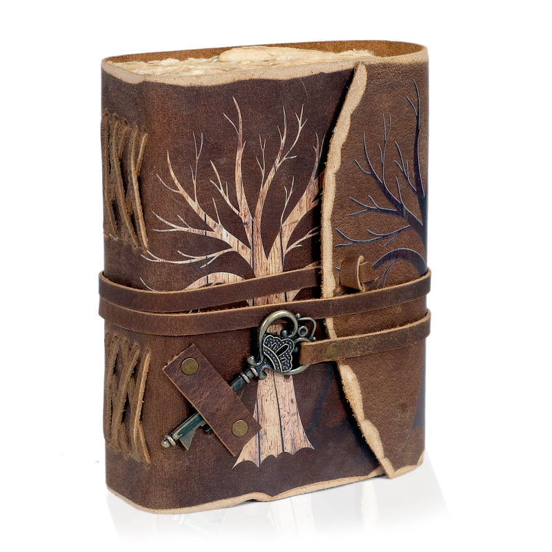 Ręcznie Robiony Vintage Notatnik z Wyglądem Skórzanym i Zamykaną Zawieszką – Dla Kreatywnych Dusz