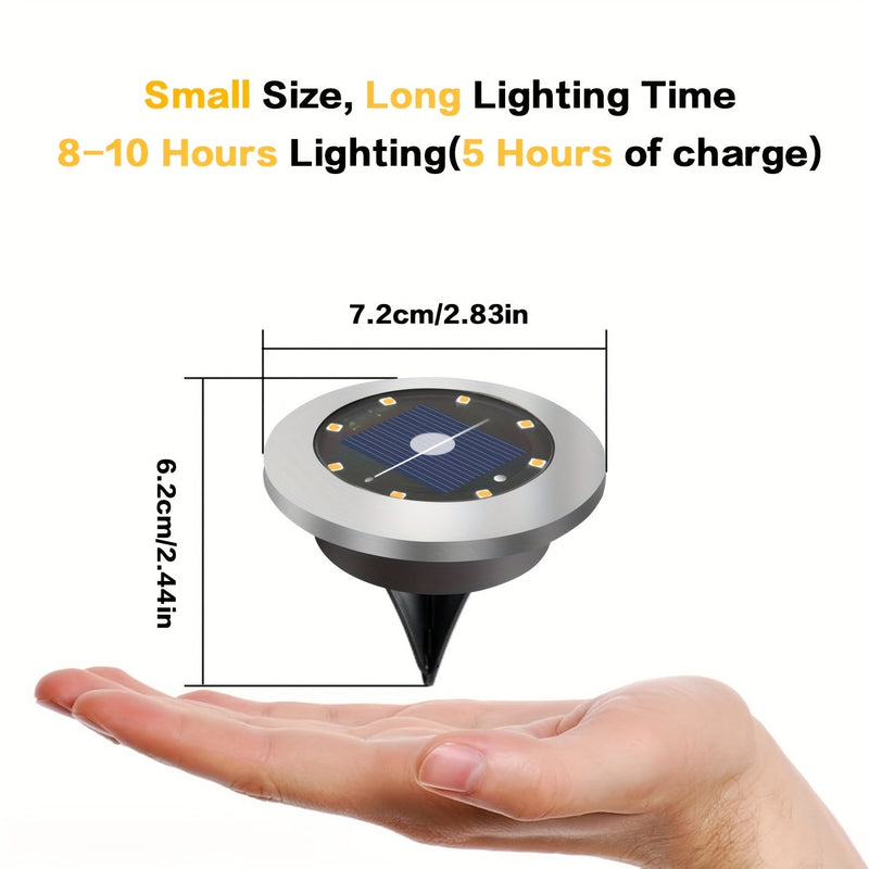 Napelemes Földbe Süllyeszthető Világítás – Geometriai Dizájn Rozsdamentes Acélból Kertekhez és Ösvényekhez