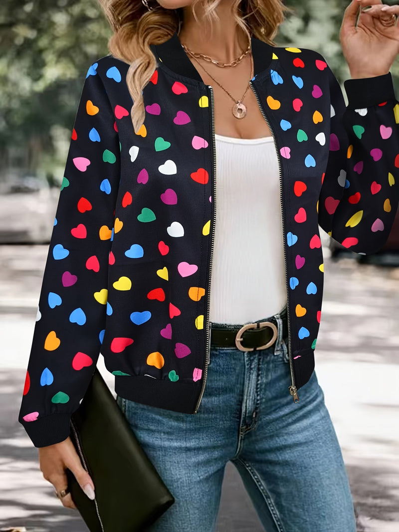 Cheerful Bomber Jacket – Stylish and Comfortable Zip-Up Jacket for Spring and Autumn