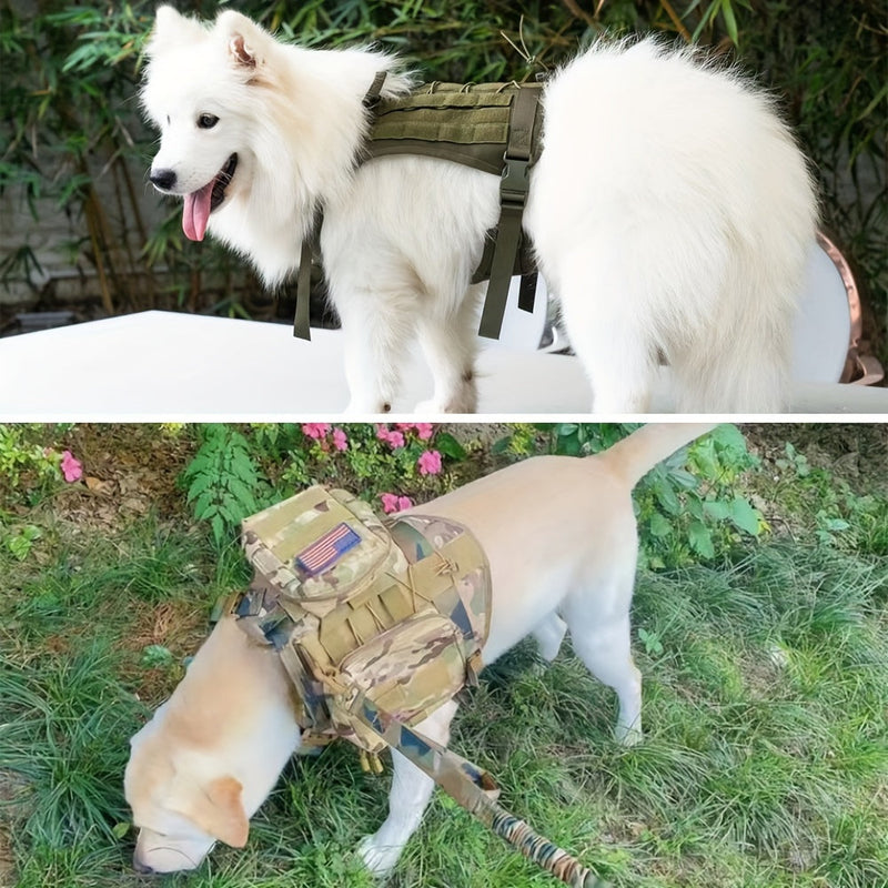 Tactical Harness for Dog with Pockets – Durable Nylon Harness for Training and Adventures