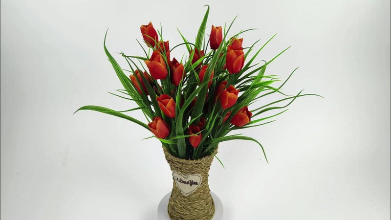 6 darabos mesterséges tulipán csomag – UV-álló és élethű kert- és beltéri dekorációhoz