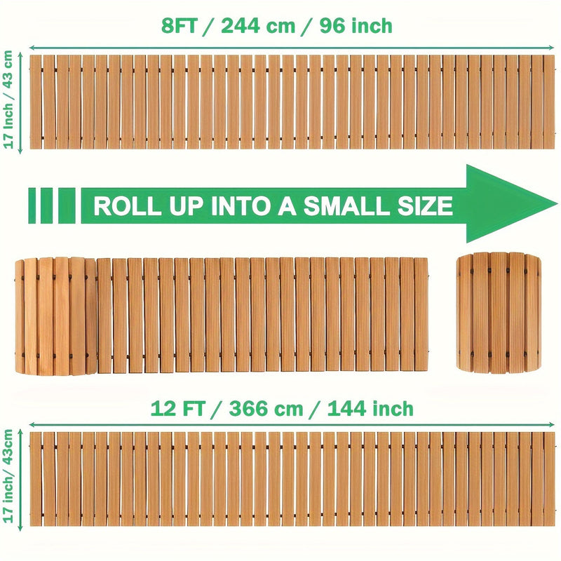 Rolowana Drewniana Mata Ogrodowa – Trwała Mata na Zewnątrz z Ochroną Antypoślizgową