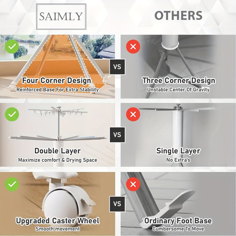 Cylindryczny Stojak na Pranie Octopus – Przenośny i Rozszerzalny