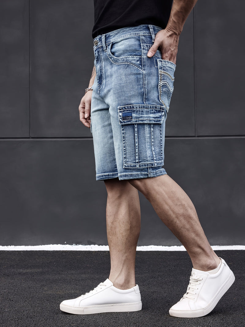 Pánské džínové šortky s mnoha kapsami - praktické a pohodlné
