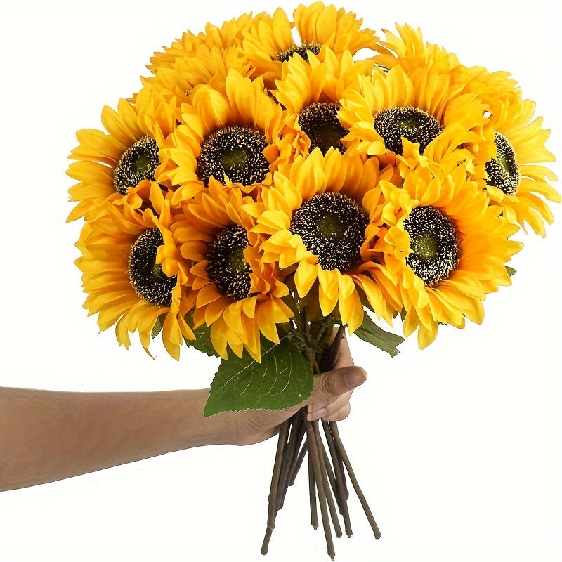 Set of 11 Live Sunflowers – Ideal for Autumn, Weddings, and Garden Decorations