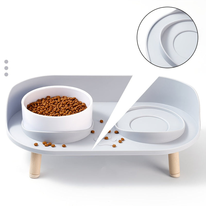 Elevated Double Bowl for Pets – Comfortable and Healthy Feeding for Cats and Dogs