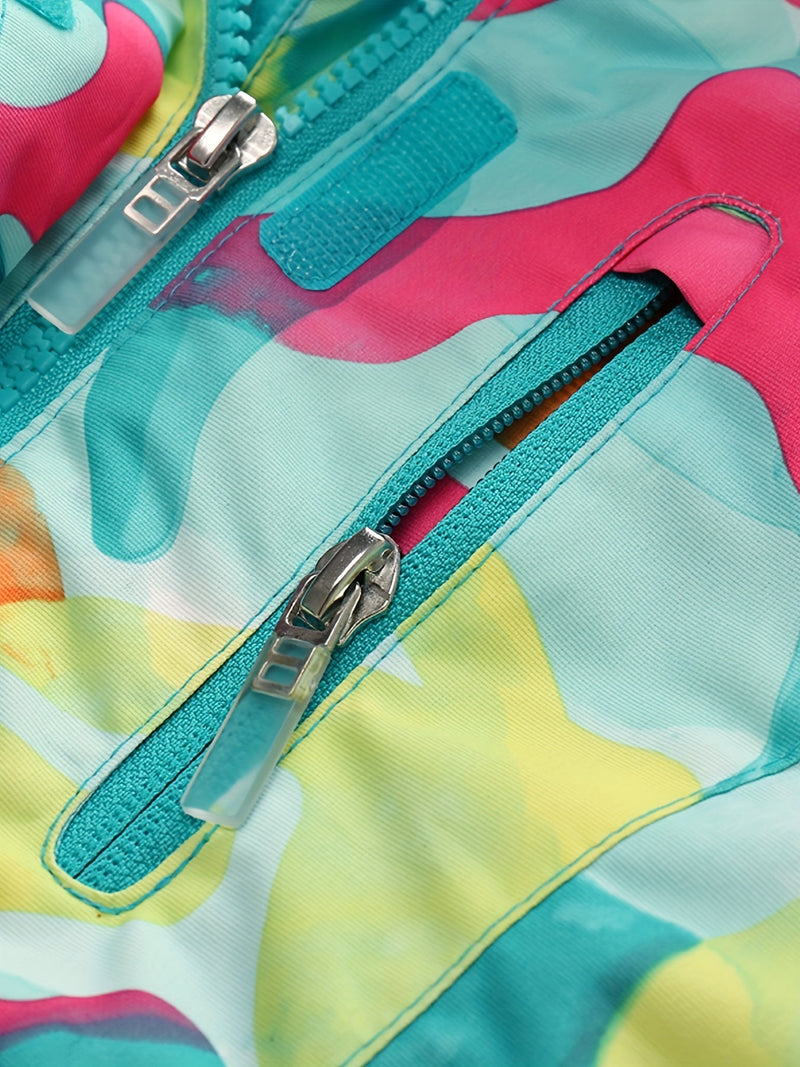 Dziecięca Kurtka Narciarska w Kamuflażu – Kolorowa Wodoodporna Kurtka na Zimowe Przygody