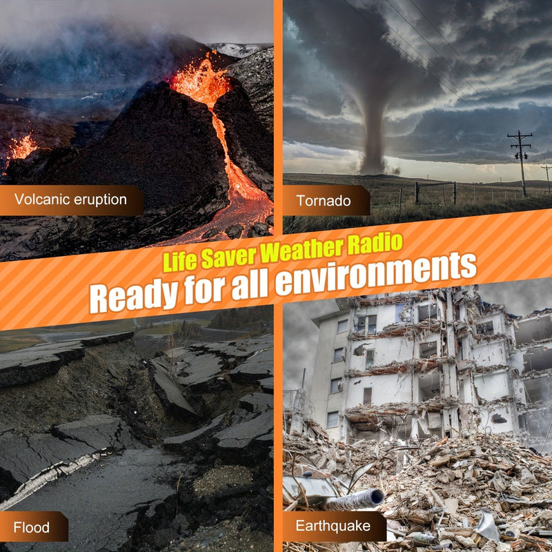 Radio multifuncțional de urgență cu manivelă și panou solar – Pentru camping și situații de urgență