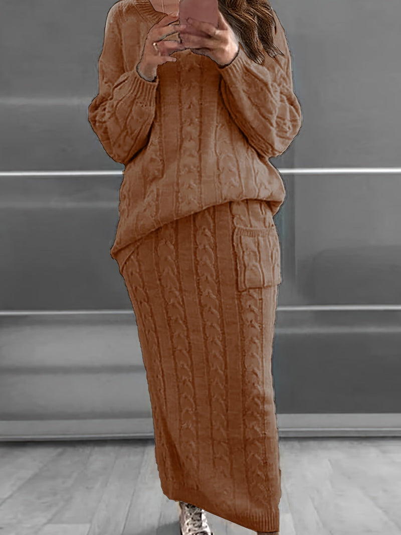 Zestaw Swetra Luna Plus-Size - Wygodny i Stylowy na Jesień i Zimę