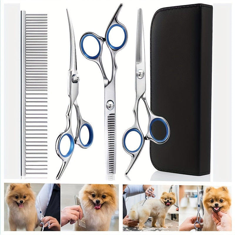 Professional Pet Care Set – Scissors and Comb for Perfect Grooming of Dogs and Cats